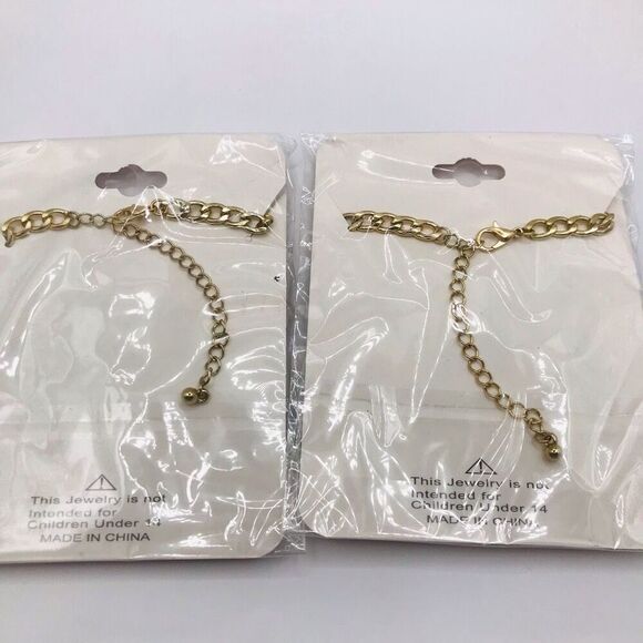 Set of 2 Shoe Heel or Boot chain ankle bracelet - Picture 4 of 4